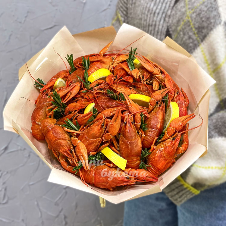 Букет из крупных раков (вид сверху)