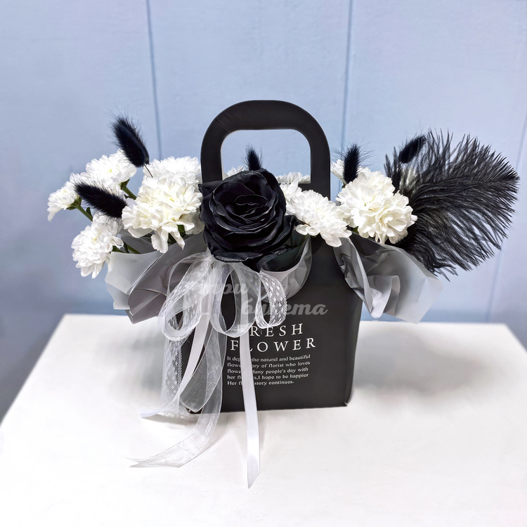 Черно-белая композиция в сумке